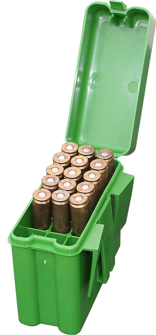 Mtm Case-Gard Mtm 20 Rd Medium Rifle Belt And Pocket Box .17 Cal To .30 Cal #rm-20-10 Dark Sea Green