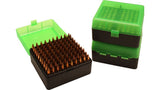 Mtm Case-Gard Mtm 100Rnd Flip-Top Ammo Box - .22-250/.308/.243 Caliber Clear Green #rm-100-16T Black