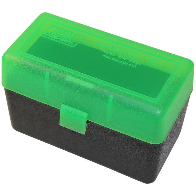 Mtm Case-Gard Mtm 50-Round Flip-Top Ammo Box - 25-06 Rem 270 Win 30-06 Springfield Clear Green #rl-50-16T Medium Sea Green