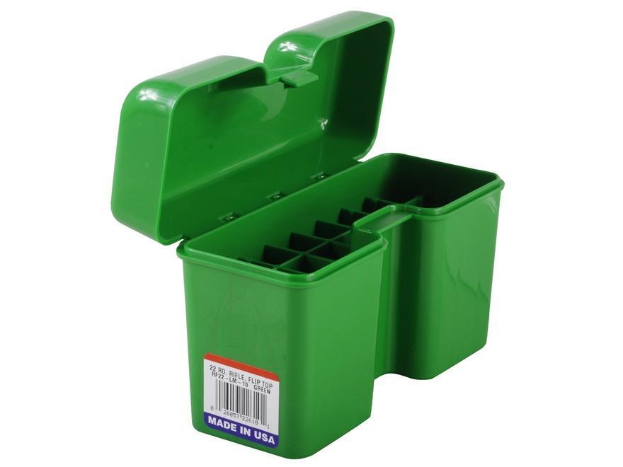 Mtm Case-Gard Mtm Case-Gard Rifle Ammo Box 22 Round Flip-Top 375 Rum 416 Rigby - Green #rf22-Lm-10 Forest Green