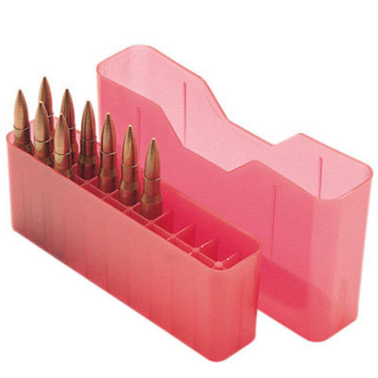 Mtm Case-Gard Mtm Slip-Top Rifle Ammo Box 20 Round 22-250 243 Win 7.62X39 - Clear Red #j20-M-29 Light Coral