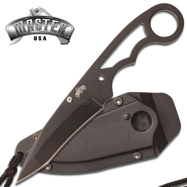 Master Usa Master 7 Inch Tanto Fixed Blade Knife W Sheath - Black #mu-1119Bk Dim Gray