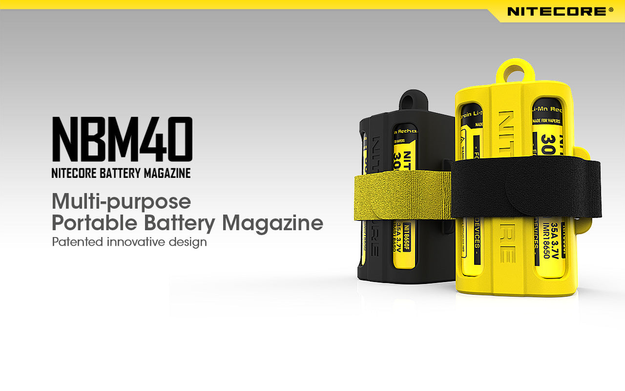 Nitecore Nitecore Portable Battery Carry Storage Magazine - Holds Up To 4X 18650 Batteries Black #nbm40 Dark Goldenrod