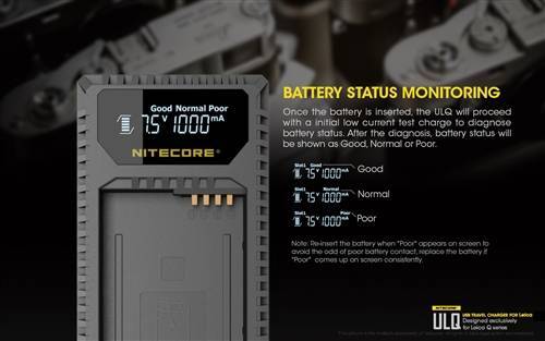 Nitecore Nitecore Usb Battery Travel Charger - For Leica Q Series Bp-Dc12 Battery #ulq Dim Gray