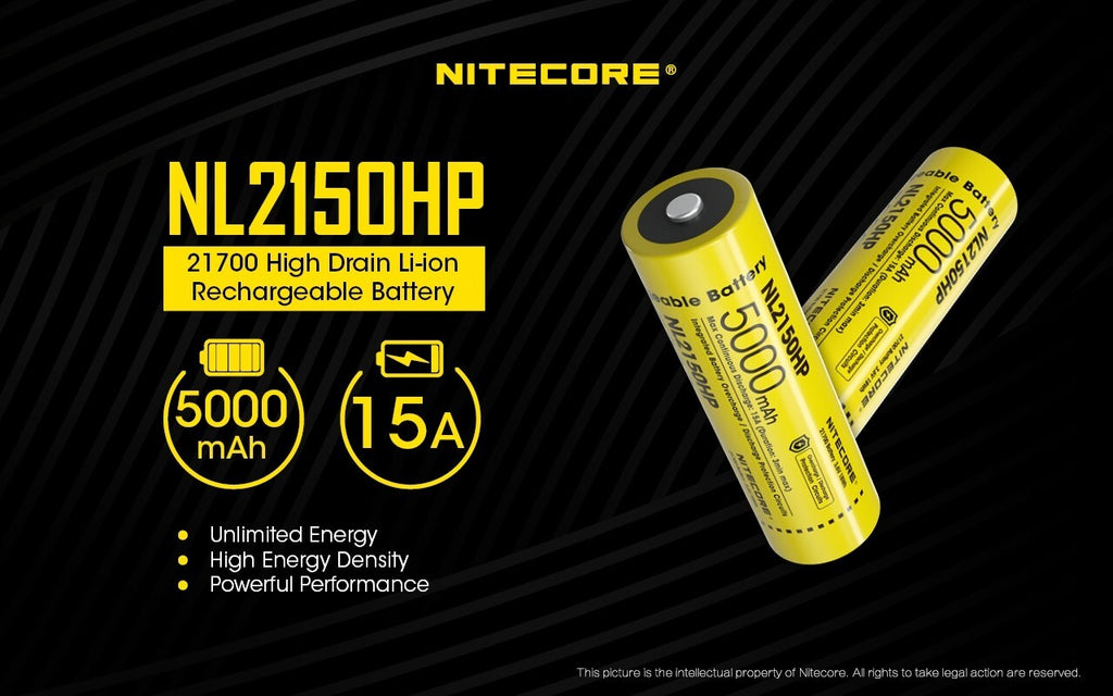 Nitecore Nitecore Li-Ion High Performance Rechargeable 21700 Battery - 5000Mah #nl2150Hp Gold