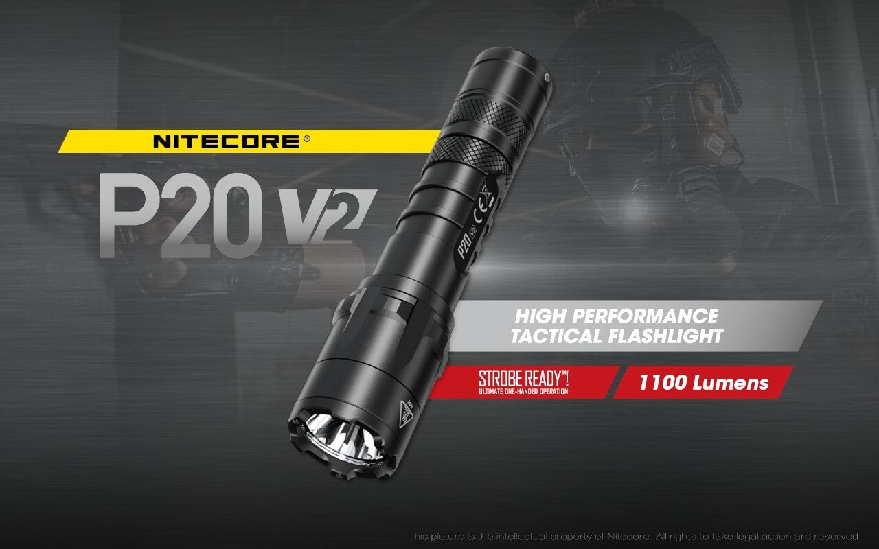 Nitecore Nitecore High Performance Tactical Flashlight - 1000 Lumen 220 Yards Throwing #p20 V2 Gold