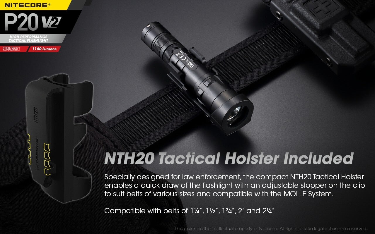 Nitecore Nitecore High Performance Tactical Flashlight - 1000 Lumen 220 Yards Throwing #p20 V2 Dim Gray