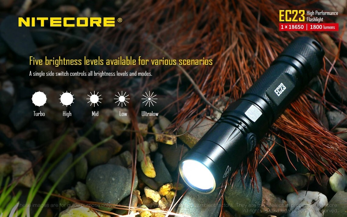 Nitecore Nitecore Tactical Compact High Lumen Edc Led Torch Flashlight - 1800 Lumens #ec23 Dark Olive Green