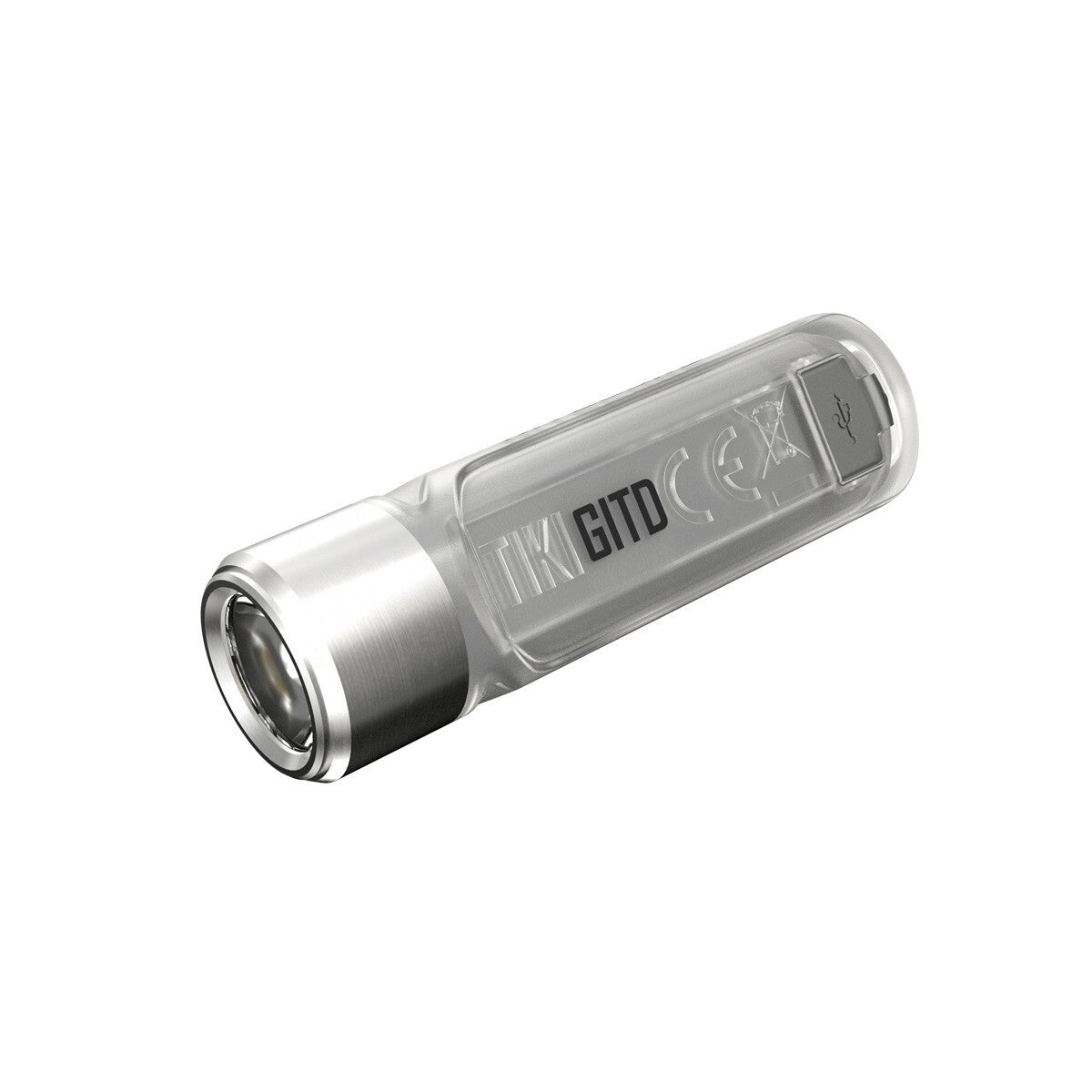 Nitecore Nitcore Ultra-Lightweight Glow In The Dark Keychain Light - 300 Lumen Silver #tiki-Gitd Dark Gray