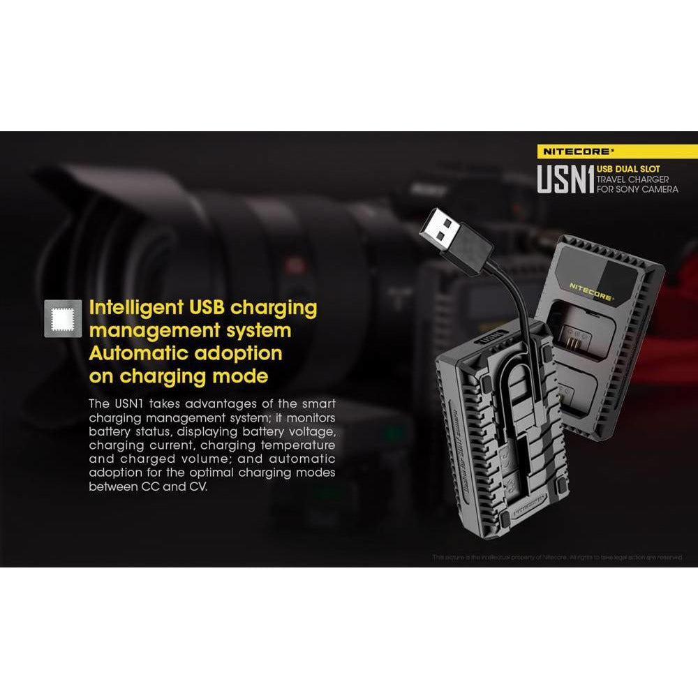 Nitecore Nitecore High-Performance Usb Dual Slot Sony Camera Battery Charger - 2 Bay For Sony Np-Fw50 Batteries #usn1 Olive Drab