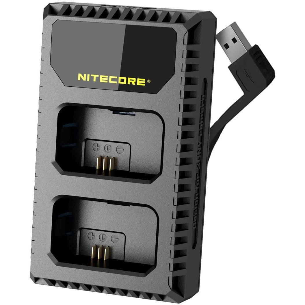 Nitecore Nitecore High-Performance Usb Dual Slot Sony Camera Battery Charger - 2 Bay For Sony Np-Fw50 Batteries #usn1 Slate Gray