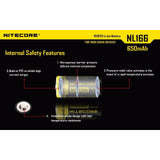 Nitecore Nitecore High-Capable Cr123A Rechargeable Li-Ion 14500 Battery - 650Mah #nl166 Gray