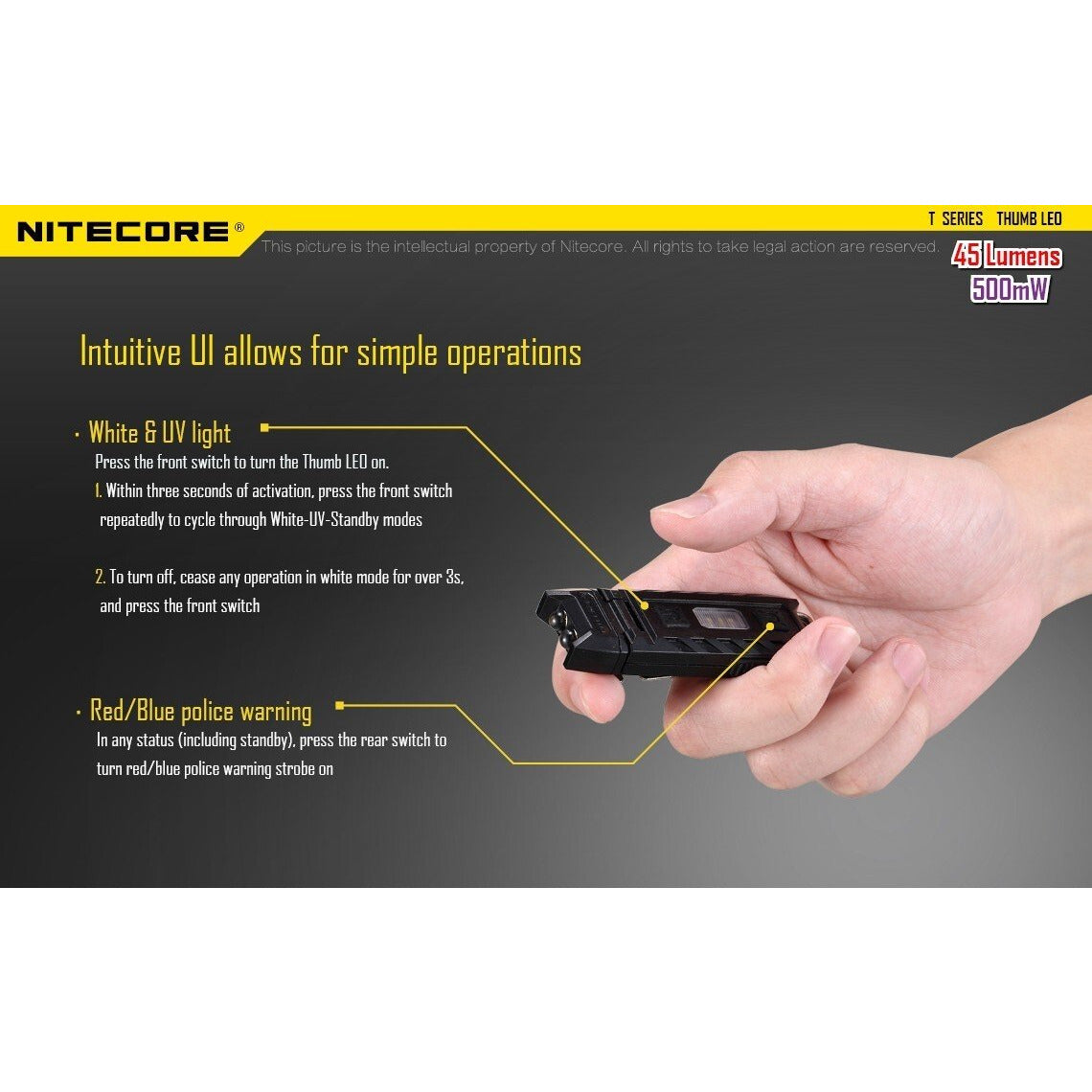 Nitecore Nitecore Rechargeable Compact Led Worklight Keychain Light - 45 Lumens W Key Ring #thumb Leo Dark Slate Gray