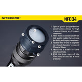 Nitecore Nitecore White Filter Lens Cover Diffuser Cone - 34Mm For Mt25 Mt26 Ec25 Torch #nfd34 Light Steel Blue
