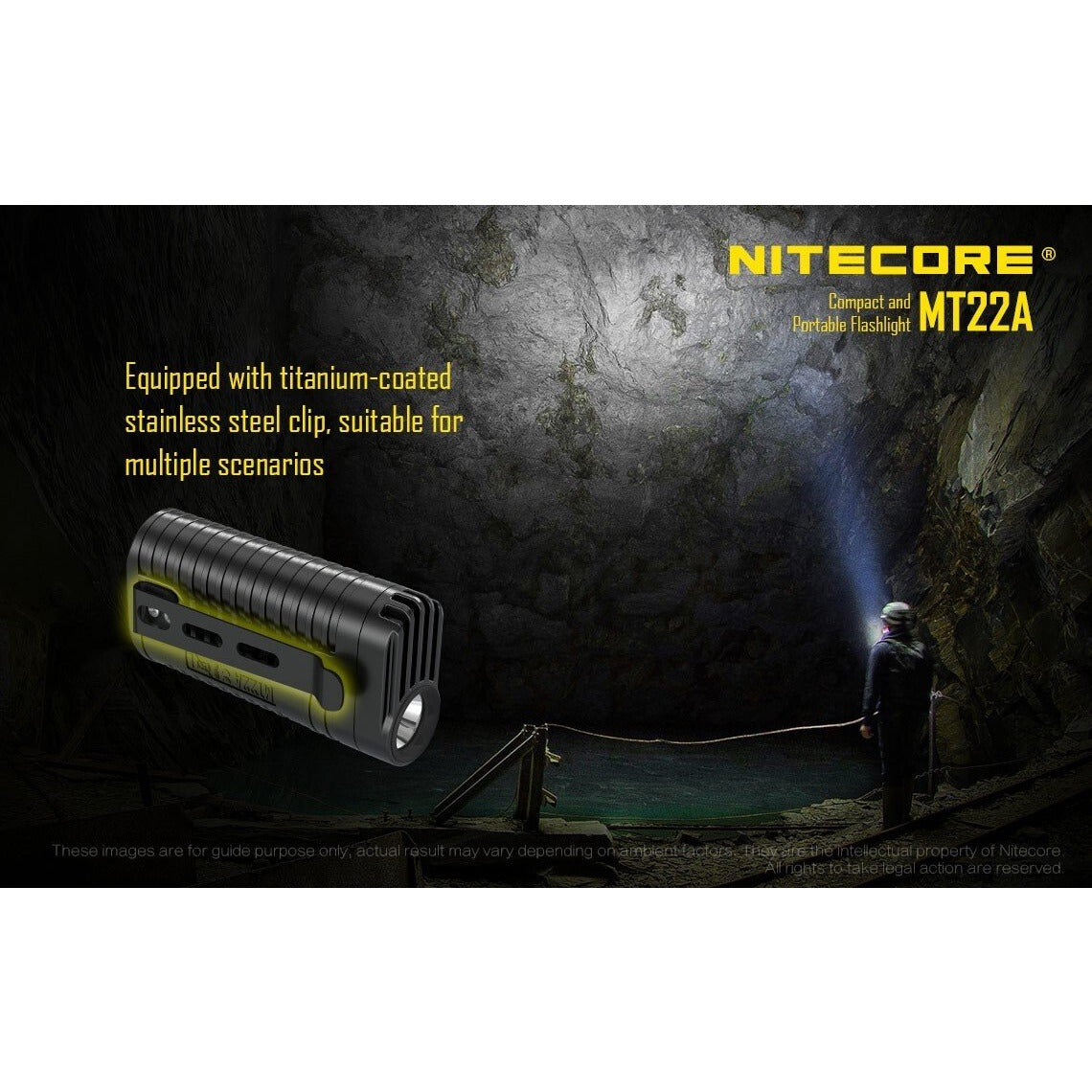 Nitecore Nitecore 260 Lumens Durable Compact  Led Torch - W Batteries Lanyard Clip #mt22A Dark Slate Gray