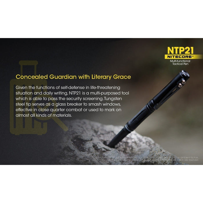 Nitecore Nitecore Multi-Functional Premium Tactical Self-Defense Pen - Aluminium W Tungsten Steel Tip Glass Breaker #ntp21 Dim Gray