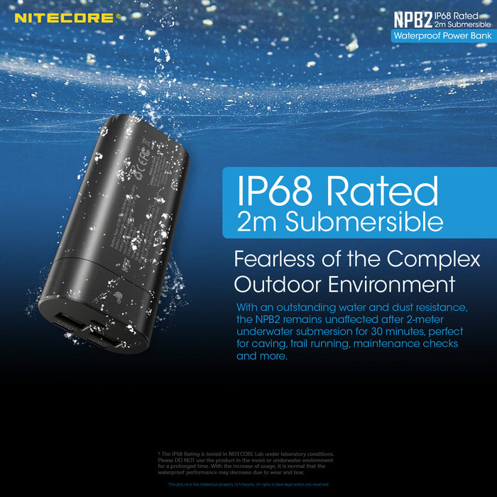 Nitecore Nitecore High Performance Water And Dust Resistance Powerbank Charger - 10000Mah Black #npb2 Steel Blue