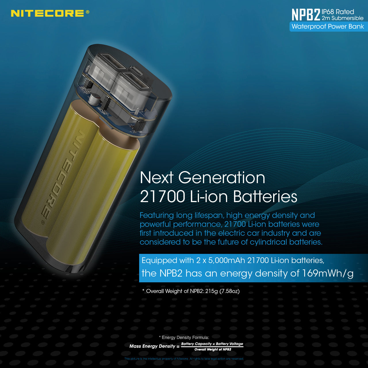 Nitecore Nitecore High Performance Water And Dust Resistance Powerbank Charger - 10000Mah Black #npb2 Dark Slate Gray