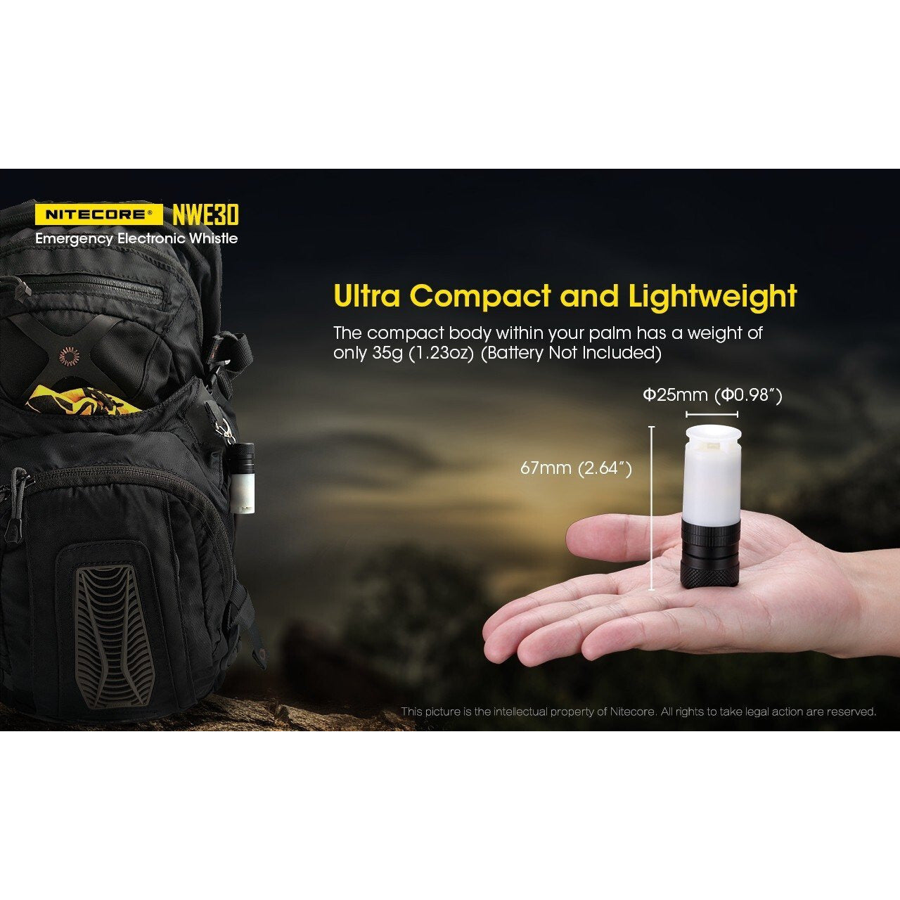 Nitecore Nitecore Emergency Electronic Whistle 120Db Buzzing Output And Beacon - 2000 Lumen Multifunction Flashlight #nwe30 Dark Olive Green