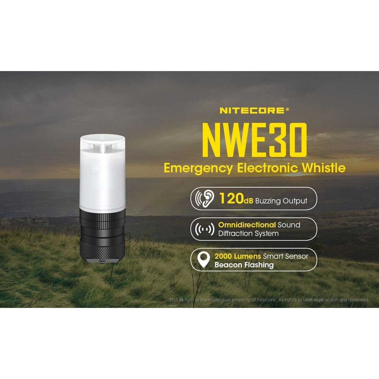 Nitecore Nitecore Emergency Electronic Whistle 120Db Buzzing Output And Beacon - 2000 Lumen Multifunction Flashlight #nwe30 Sienna