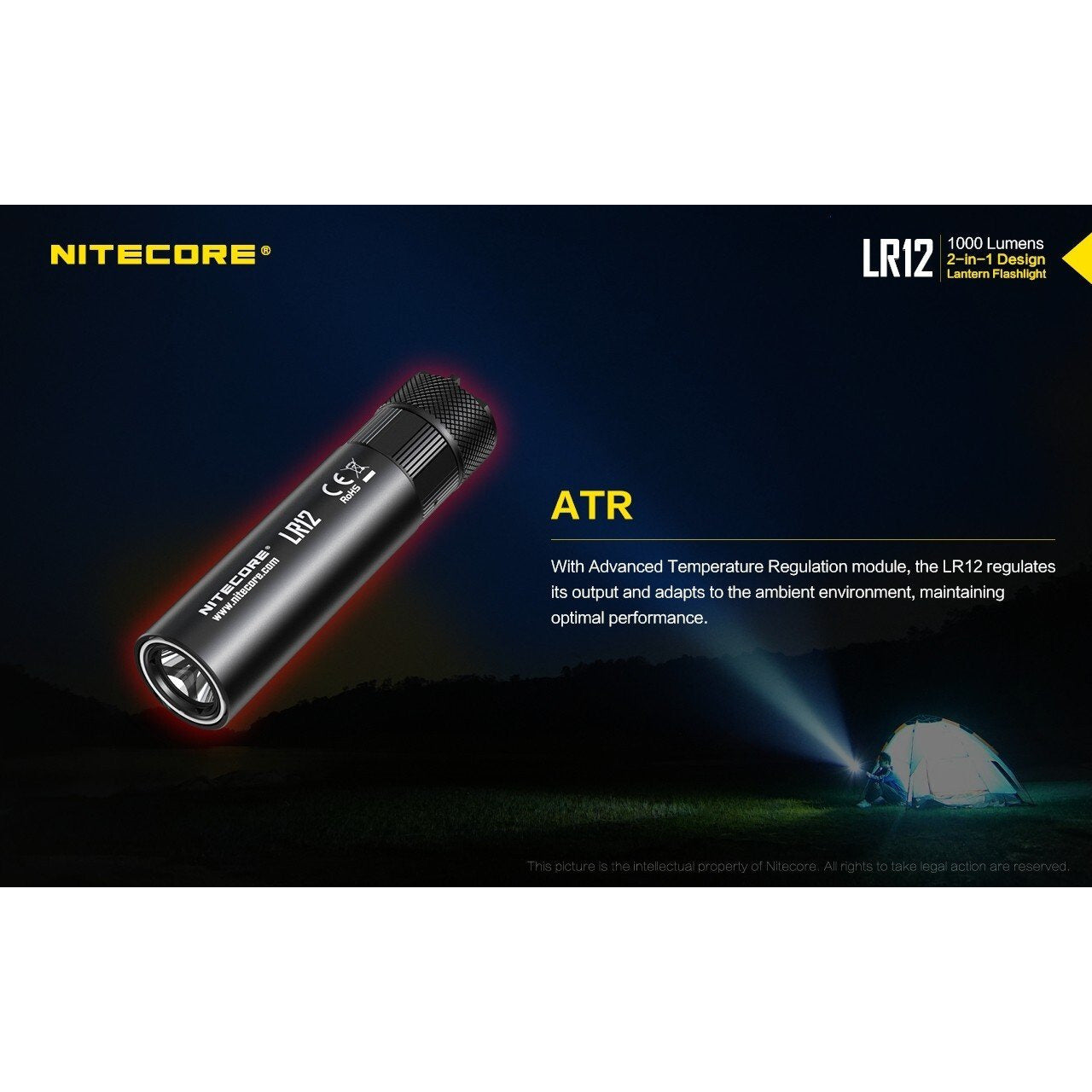 Nitecore Nitecore Mini 2-In-1 Design Camping Lantern Retractable Led Torch - 1000 Lumens #lr12 Black