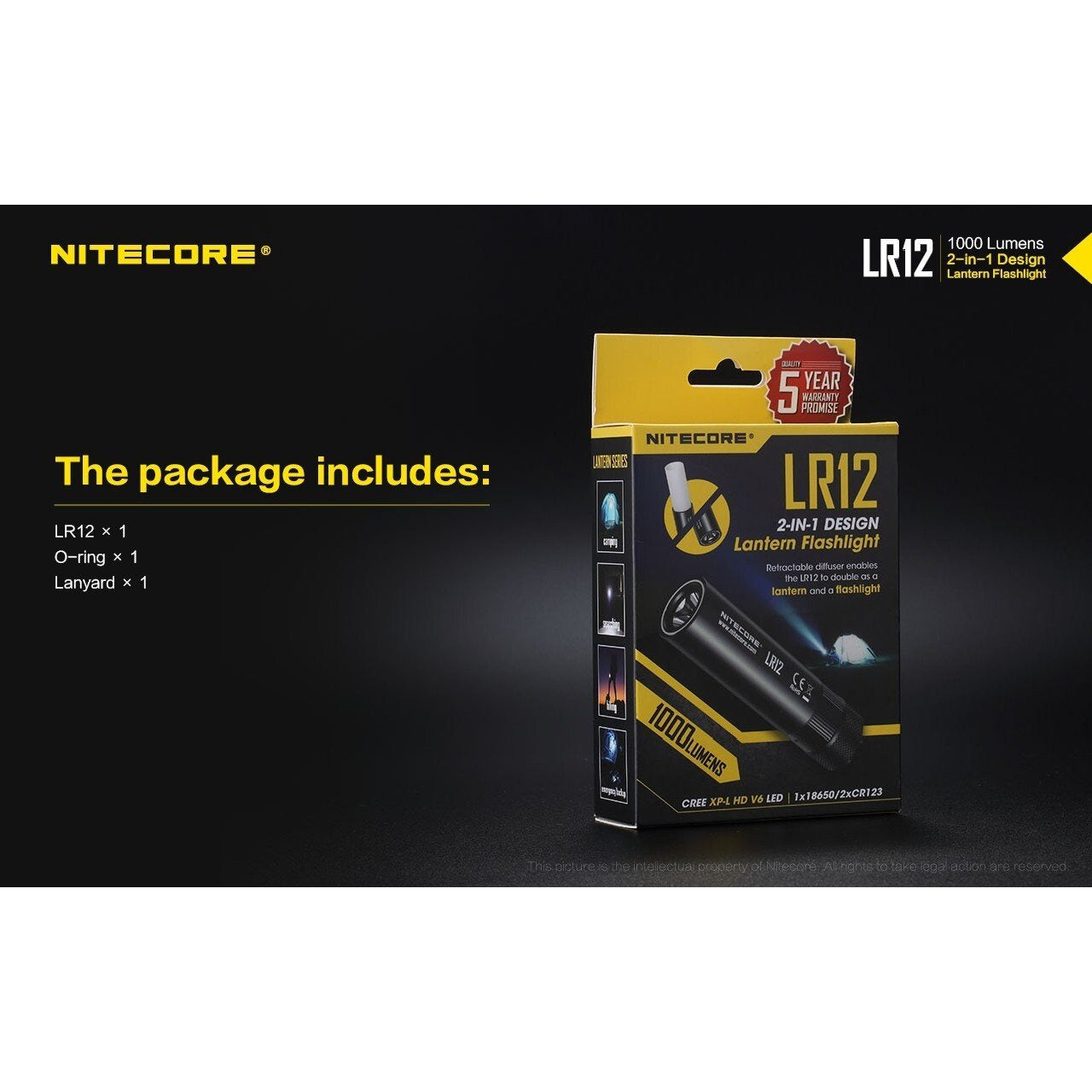 Nitecore Nitecore Mini 2-In-1 Design Camping Lantern Retractable Led Torch - 1000 Lumens #lr12 Goldenrod