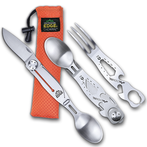 Outdoor Edge Outdoor Edge Chowpal-Mealtime Multi-Tool Compact Set - 3 Piece 7 Function #oe-Cpl-10C Tomato