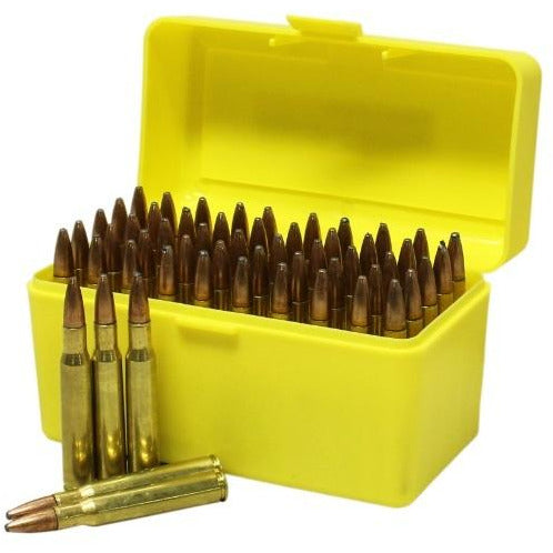 Pro-Tactical Max-Comp Ammo Box Lge Rifle 50Rnd Yellow Fits .25-06, .270, .30-06 Etc Ptab006 Gold