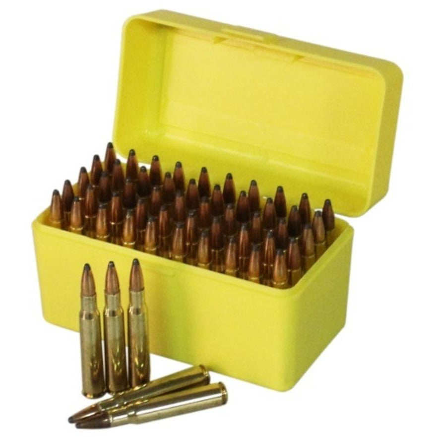 Pro-Tactical Max-Comp Ammo Box Med Rifle 50 Rnd Deluxe Yellow Fits .22-250 .243 .308 Etc Ptab005 Goldenrod