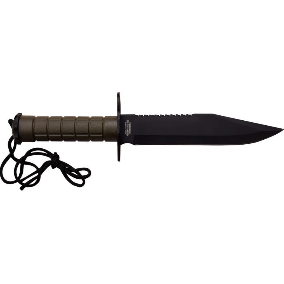 Survivor Survivor Hunting Bowie Half Serrated Survival Knife Fixed Blade - 12 Inch Overall W Sheath #hk-786Gn Black