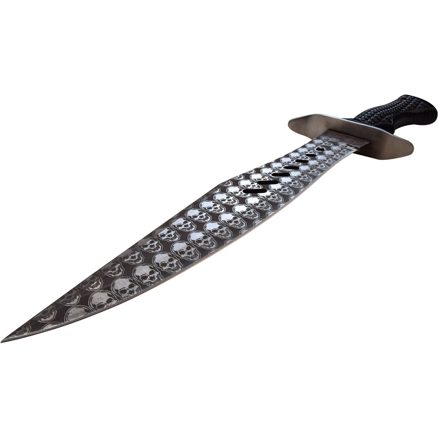 Survivor Survivor 17.25 Inch Bowie Fixed Blade Knife - Etched Skull Pattern #sv-Fix011Bk Dim Gray