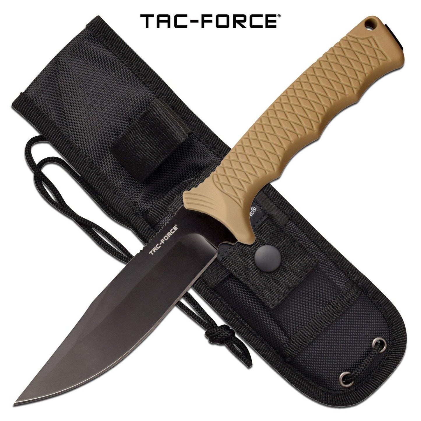 Tac-Force Tactical Full Tang Fixed Blade Knife - 9.8" Overall Tan #tf-Fix012Tn - Xhunter New Zealand