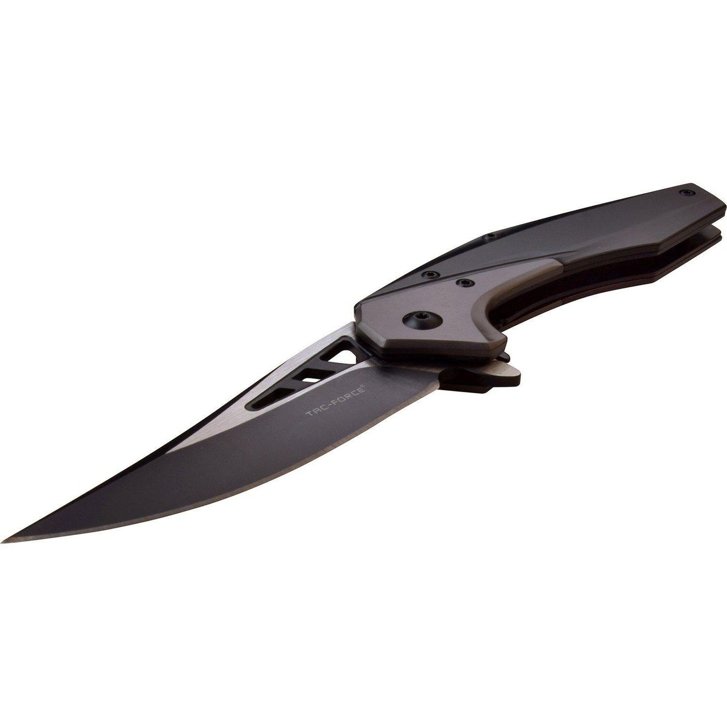 Tac-Force Persian Fine Edge Blade Folding Knife - Stainless Steel Black Handle #tf-977Gy - Xhunter New Zealand