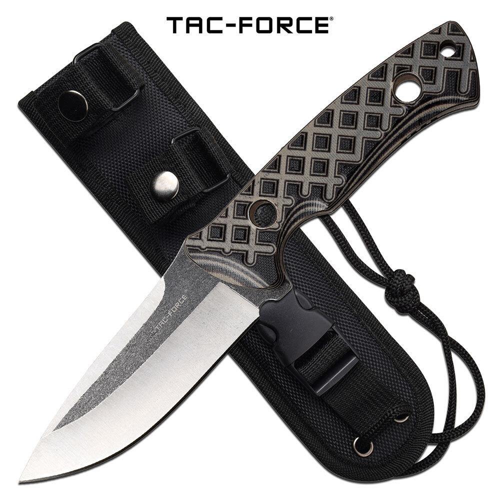 Tac-Force Drop Point Satin Fixed Blade Knife - 9 Inches Full Tang G10 Handle #tf-Fix008Tn - Xhunter New Zealand
