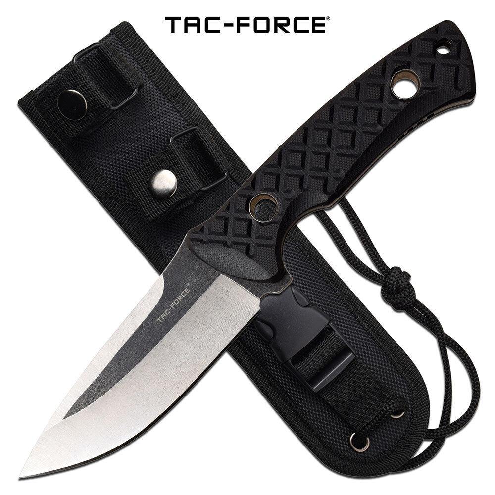 Tac-Force Drop Point Satin Fixed Blade Knife - 9 Inches Full Tang G10 Handle #tf-Fix008Bk - Xhunter New Zealand