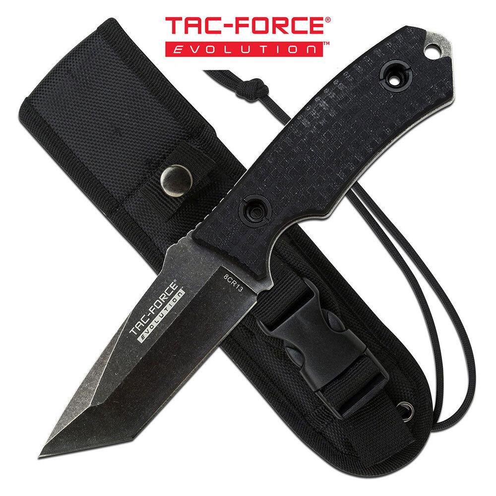 Tac-Force Evolution Tanto Stonewashed Tactical Fixed Blade Knife - 8 Inches Overall G10 Handle #tfe-Fix002-Bk - Xhunter New Zealand