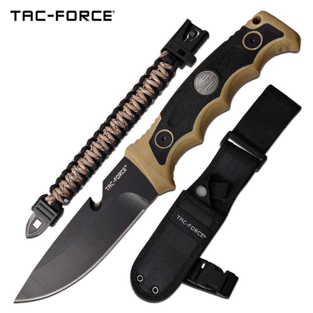 Tac-Force Drop Point Cutter Fixed Blade Knife - Multi Function Paracord Bracelet #tf-Fix005Tn - Xhunter New Zealand