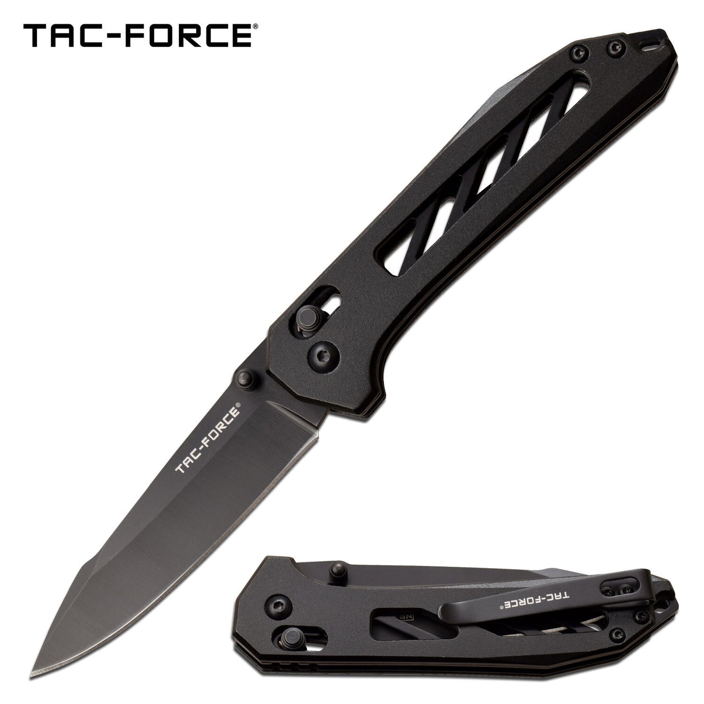 Tac-Force Tac-Force Drop Point Manual Folding Knife - 8 Inch Overall Black #tf-1035Bk Dark Slate Gray