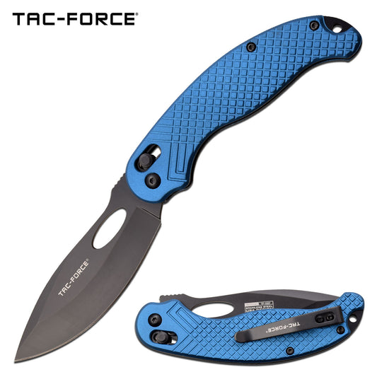 Tac-Force Tac-Force Tactical Manual Folding Knife - 8.5 Inch Overall Blue #tf-1037Bl Steel Blue