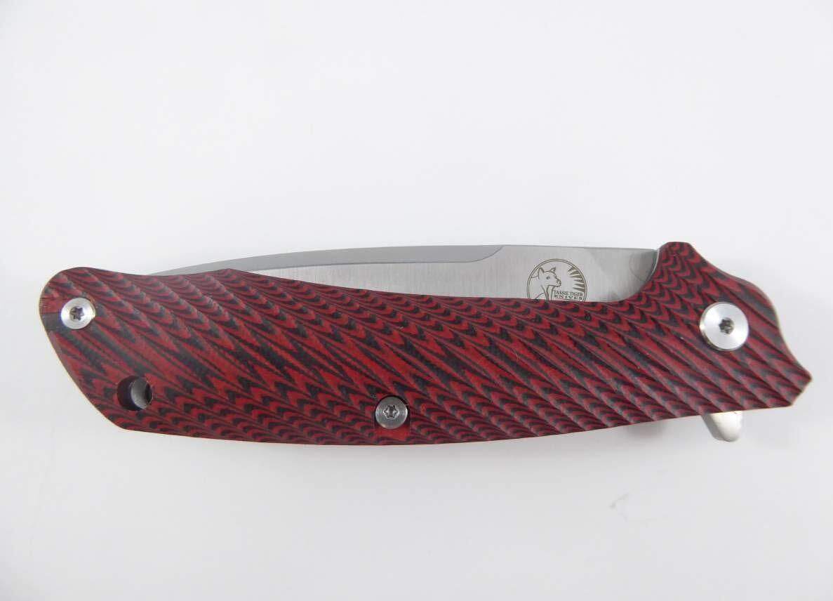 Tassie Tiger Knives Ttk Folding Pocket Knife D2 Steel With G10 Handle For Outdoor Red/black Dark Slate Gray