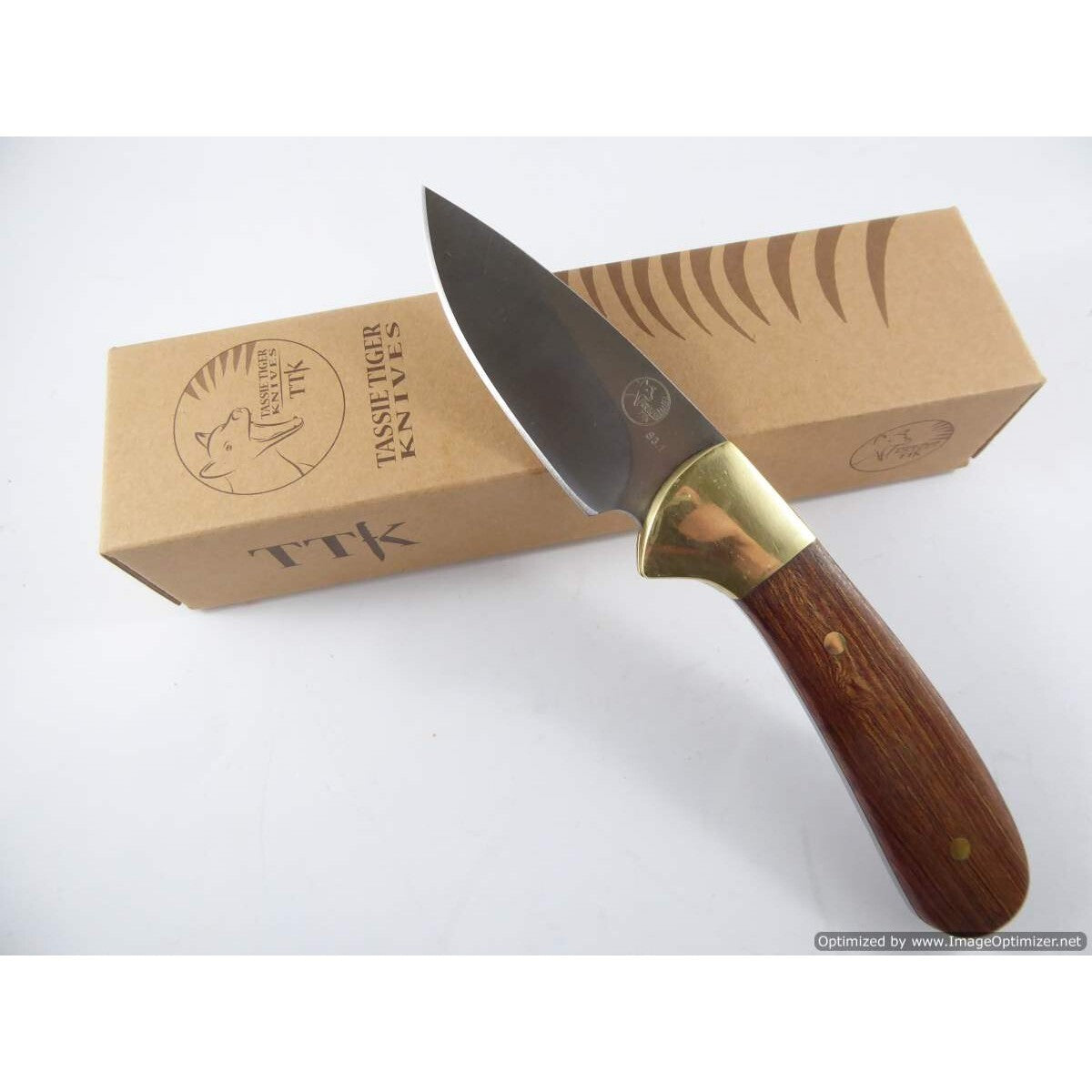 Tassie Tiger Knives Tassie Tiger 3 Inch Fixed Blade Skinner Hunting Knife - Nylon Sheath #s3.1N Dim Gray