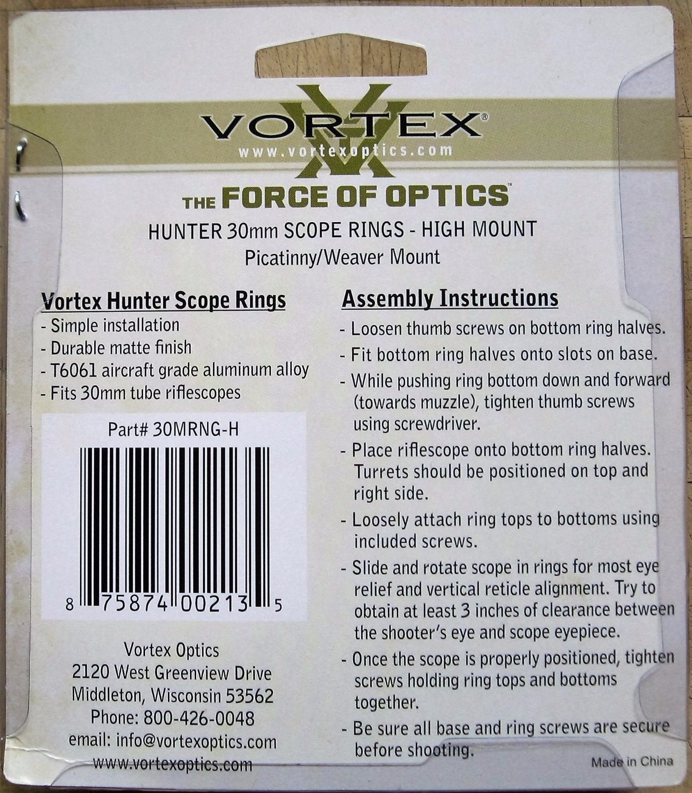 Vortex Vortex 30Mm Hunter Riflescope Rings High Mount (31Mm) Light Gray