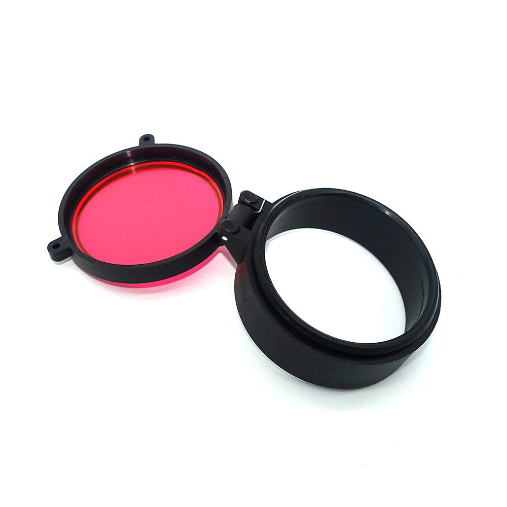 Xhunter Xhunter Flip Open Flashlight Scope Cover - 50Mm Red #05688 Light Coral