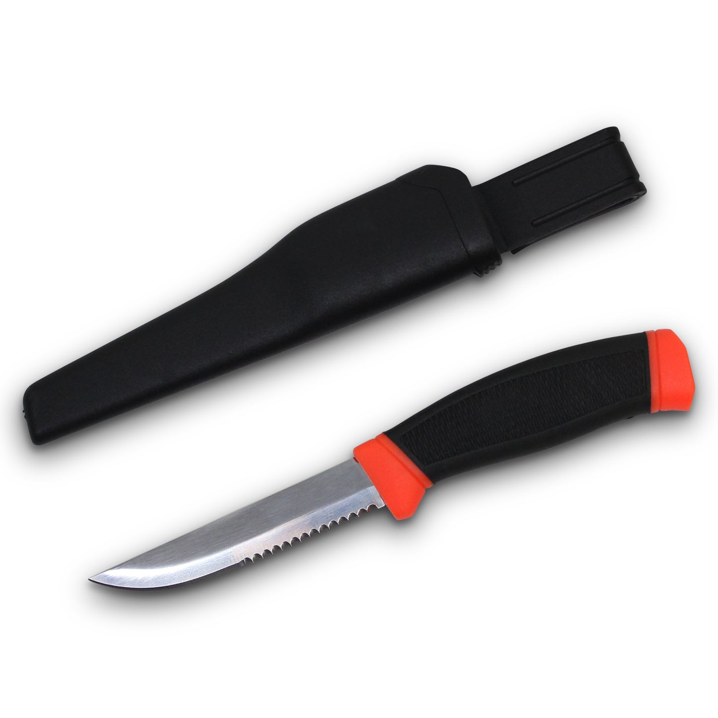 Xhunter Cobra 9 Inch Drop Point Fixed Blade Fishing Knife 100-220 - Red W Sheath #kf0312 Red Black