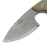 Xhunter Cobra Drop Point Fat Boy Neck Fixed Blade Knife - 4.7 Inch Overall W Sheath #kf0305 Dark Gray