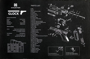 Xhunter Xhunter Pistol Gun Cleaning Bench Mat - Small 16.5 Inch Length Soft Rubber Material #glock Dark Slate Gray